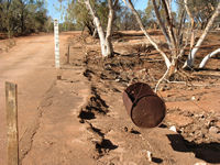 Gascoyne River Crossing,  a cunning way to get mail across when it's in flood
